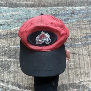 Men's Vintage 90s Twins Colorado Avalanche Red Black Adjustable Snapback Hat Cap